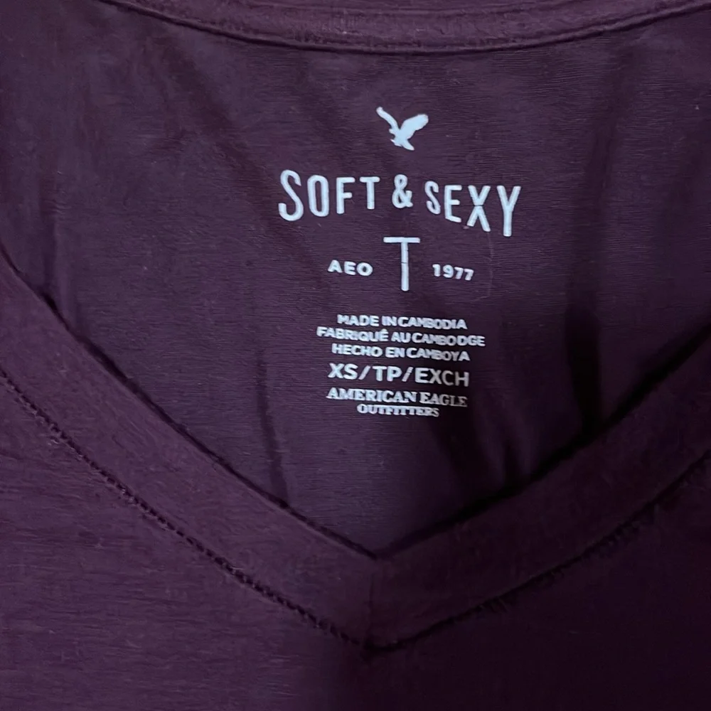 American Eagle Outfitters Purple Top - Picture 4 of 4